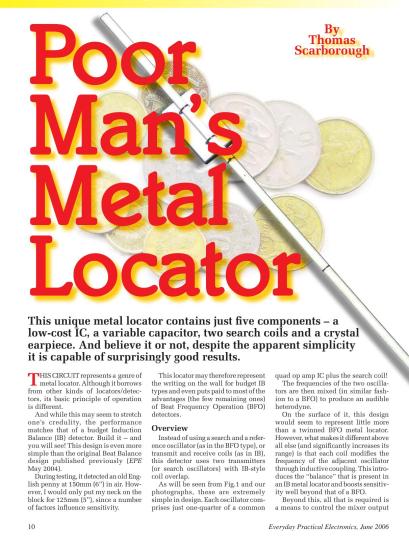 Poor Mans's Metal Locator