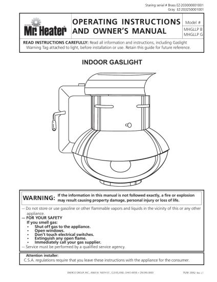 Mr. Heater Indoor Gaslight