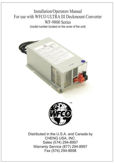 WFCO  WF-9800 Manual