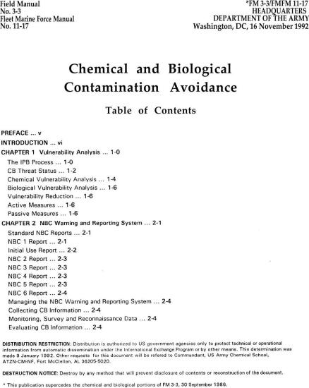 Chemical and Biological Contamination Avoidance FM 3-3