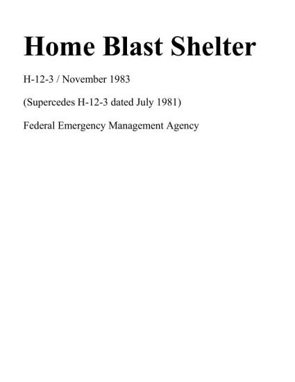 Home Blast Shelter