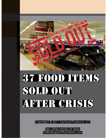 37 Food Items Sold Out After Crisis