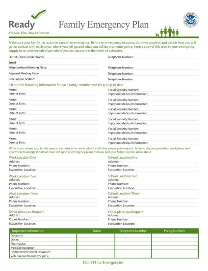 Family Emergency Plan