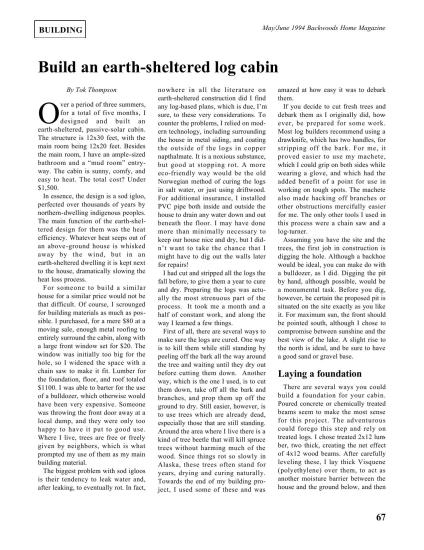 Build an earth-sheltered log cabin