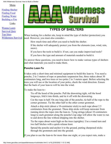 AAA Wilderness Survival: How to Build a Shelter