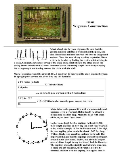 Basic Wigwam Construction