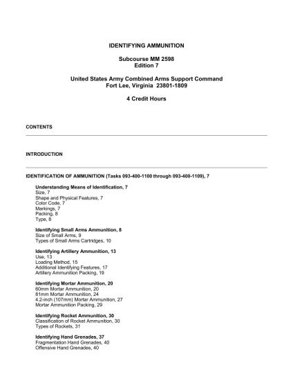 IDENTIFYING AMMUNITION