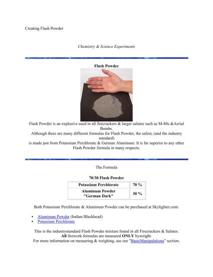 Creating Flash Powder