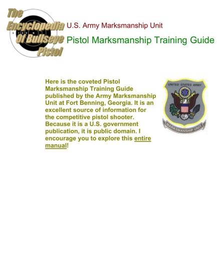 US Army Marksmanship Unit Pistol Training Guide