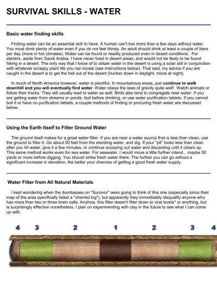 SURVIVAL SKILLS - WATER